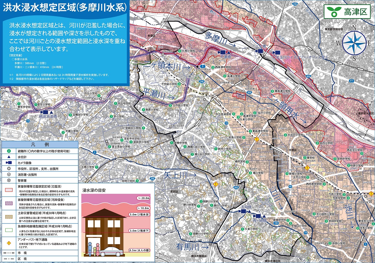 水害リスク情報の重説の義務付け・川崎市高津区のハザードマップ